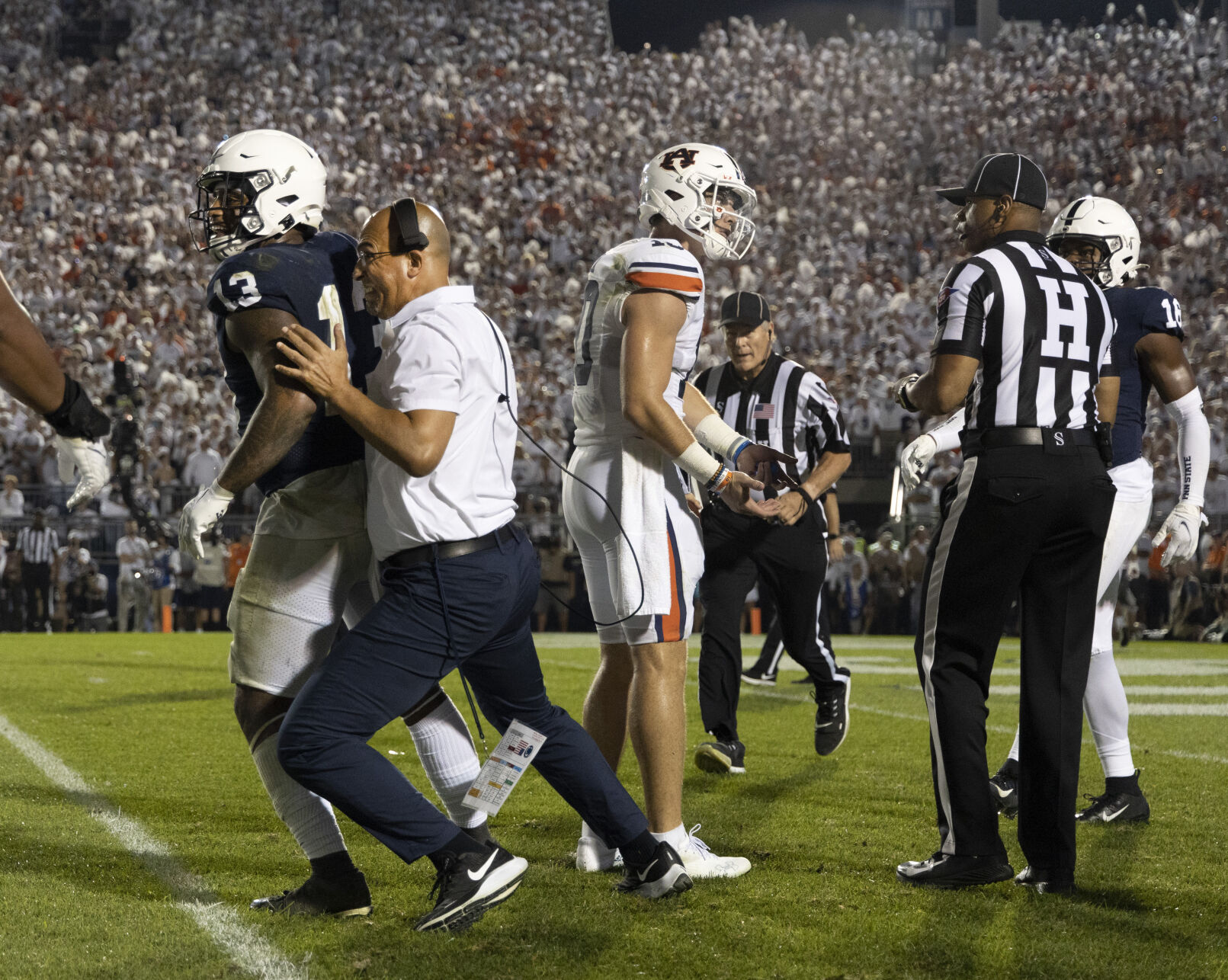 Penn State football vs. Auburn, Brooks (13) & Franklin celebration